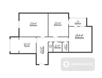 79.4 м², 3-комнатная квартира, этаж 7 из 12, 79 м², изображение - 9