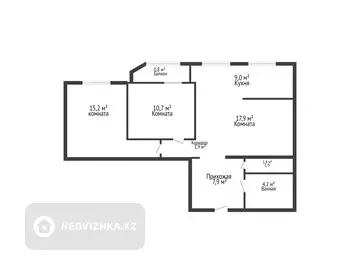 69 м², 3-комнатная квартира, этаж 5 из 9, 69 м², изображение - 15