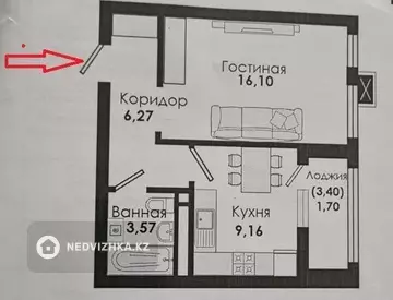 37 м², 1-комнатная квартира, этаж 3 из 9, 37 м², изображение - 17