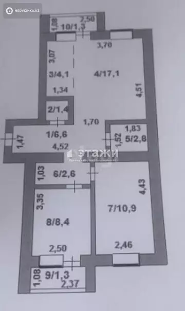 56.5 м², 3-комнатная квартира, этаж 5 из 5, 56 м², изображение - 8