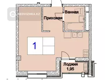 1-комнатная квартира, этаж 6 из 7, 30 м²