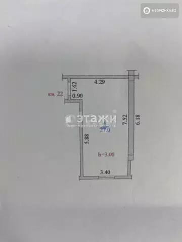 1-комнатная квартира, этаж 4 из 5, 27 м²