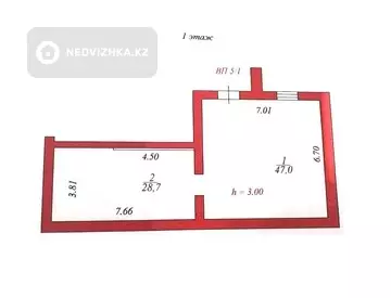 76 м², Офисное помещение, этаж 1 из 13, в жилом доме, 76 м², на длительный срок, изображение - 3