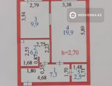 1-комнатная квартира, этаж 7 из 10, 47 м²