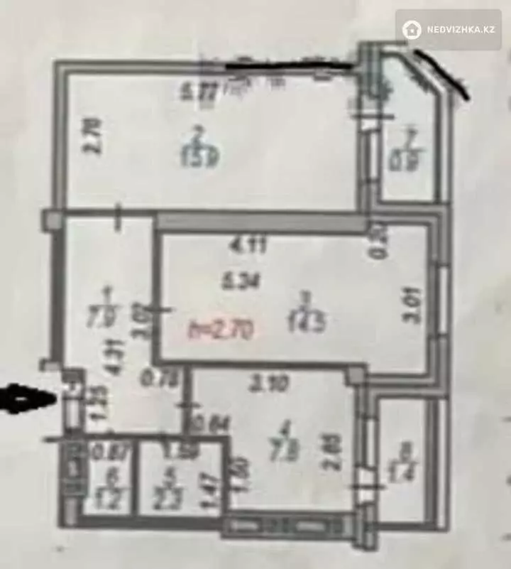 43 м², 1-комнатная квартира, этаж 5 из 12, 43 м², изображение - 1