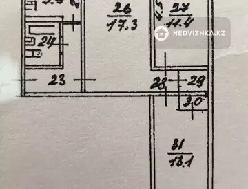 58.8 м², 3-комнатная квартира, этаж 1 из 4, 59 м², изображение - 25