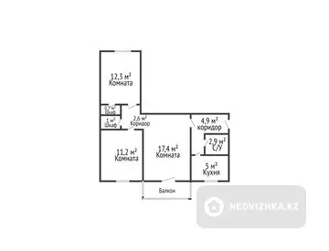 58 м², 3-комнатная квартира, этаж 5 из 5, 58 м², изображение - 6