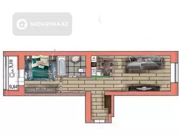 46.5 м², 2-комнатная квартира, этаж 3 из 9, 46 м², изображение - 0