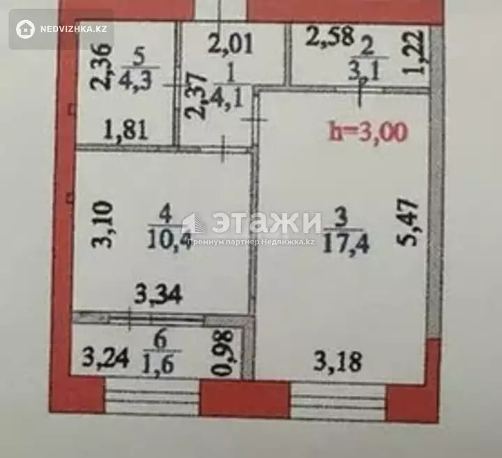 41 м², 1-комнатная квартира, этаж 1 из 12, 41 м², изображение - 1