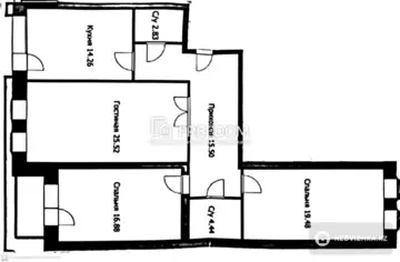 102 м², 3-комнатная квартира, этаж 6 из 7, 102 м², изображение - 1