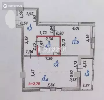 46.3 м², 2-комнатная квартира, этаж 6 из 17, 46 м², изображение - 3