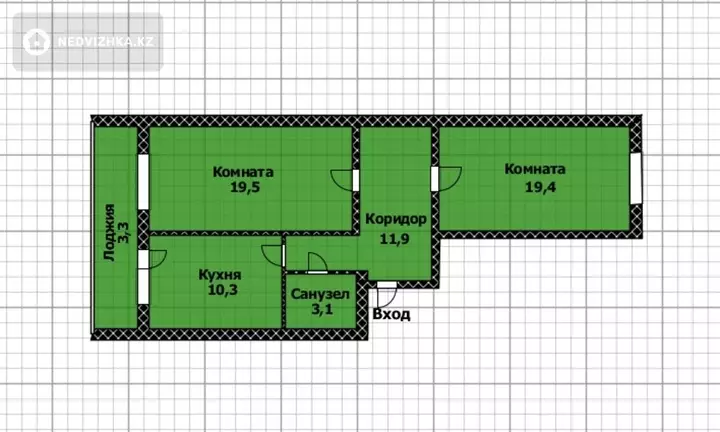 67.5 м², 2-комнатная квартира, этаж 4 из 9, 68 м², изображение - 1