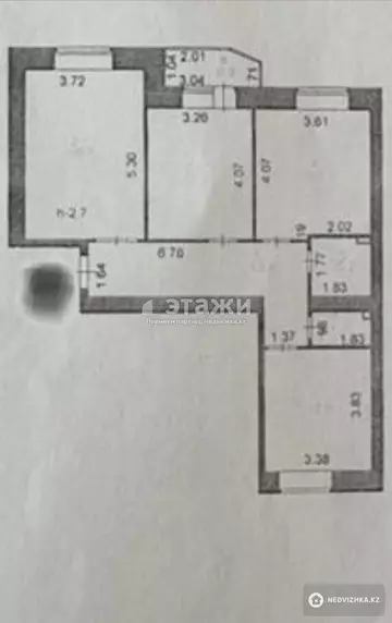 79.4 м², 3-комнатная квартира, этаж 2 из 9, 79 м², изображение - 13