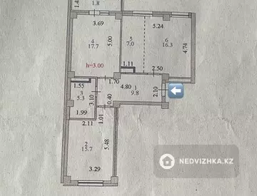 3-комнатная квартира, этаж 4 из 15, 74 м²