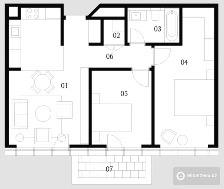 70.1 м², 3-комнатная квартира, этаж 4 из 4, 70 м², изображение - 1