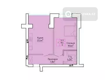 52 м², 1-комнатная квартира, этаж 5 из 5, 52 м², изображение - 4