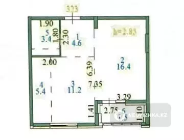 2-комнатная квартира, этаж 3 из 9, 42 м²