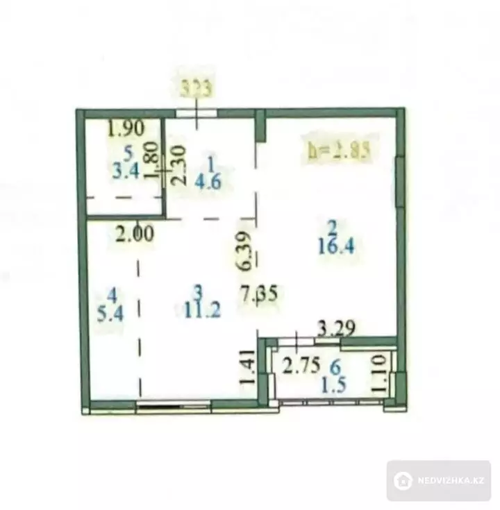 42.5 м², 2-комнатная квартира, этаж 3 из 9, 42 м², изображение - 1