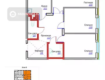 140 м², 4-комнатная квартира, этаж 4 из 6, 140 м², изображение - 3