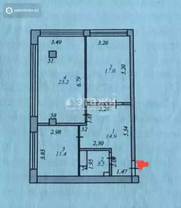 2-комнатная квартира, этаж 13 из 14, 70 м²