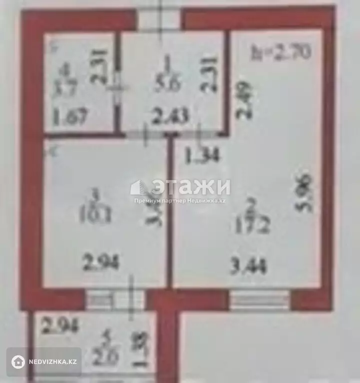 38.6 м², 1-комнатная квартира, этаж 7 из 12, 39 м², изображение - 1