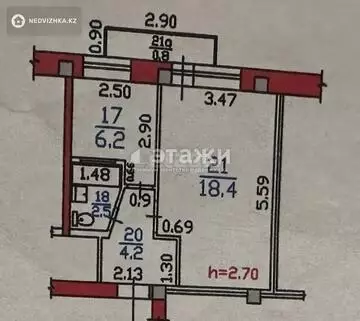 33 м², 1-комнатная квартира, этаж 4 из 4, 33 м², изображение - 5