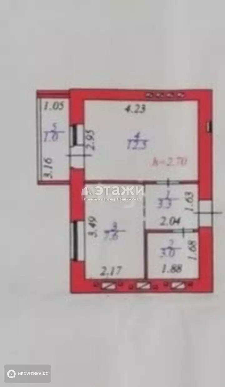 28 м², 1-комнатная квартира, этаж 2 из 13, 28 м², изображение - 1