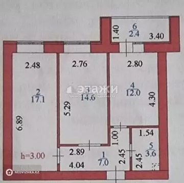 56.7 м², 2-комнатная квартира, этаж 3 из 12, 57 м², изображение - 15