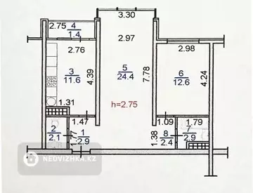 60 м², 2-комнатная квартира, этаж 1 из 12, 60 м², изображение - 29