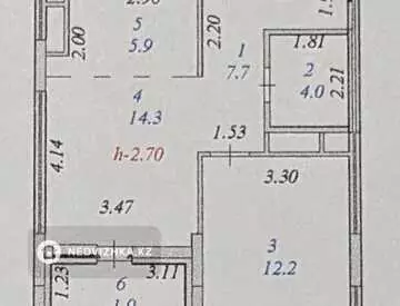 46 м², 2-комнатная квартира, этаж 22 из 22, 46 м², изображение - 0