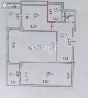 56 м², 2-комнатная квартира, этаж 4 из 13, 56 м², изображение - 18