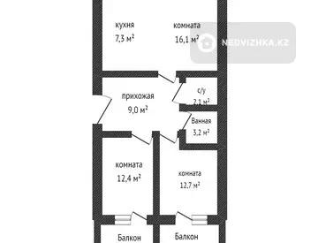 64 м², 3-комнатная квартира, этаж 3 из 9, 64 м², изображение - 7