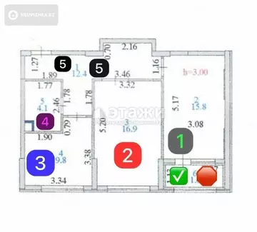 60.6 м², 2-комнатная квартира, этаж 2 из 12, 61 м², изображение - 9