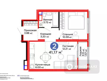 41.2 м², 2-комнатная квартира, этаж 10 из 14, 41 м², изображение - 0