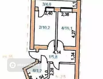 44 м², 2-комнатная квартира, этаж 5 из 5, 44 м², изображение - 6