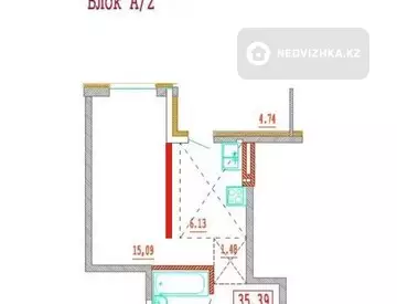 35 м², 1-комнатная квартира, этаж 3 из 9, 35 м², изображение - 1