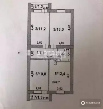 60.6 м², 3-комнатная квартира, этаж 4 из 5, 61 м², изображение - 7