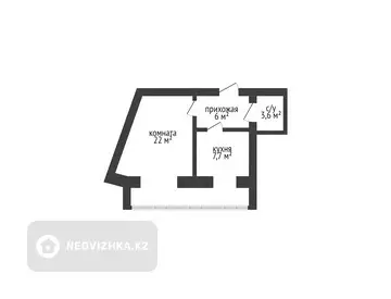 39.3 м², 1-комнатная квартира, этаж 7 из 9, 39 м², изображение - 11