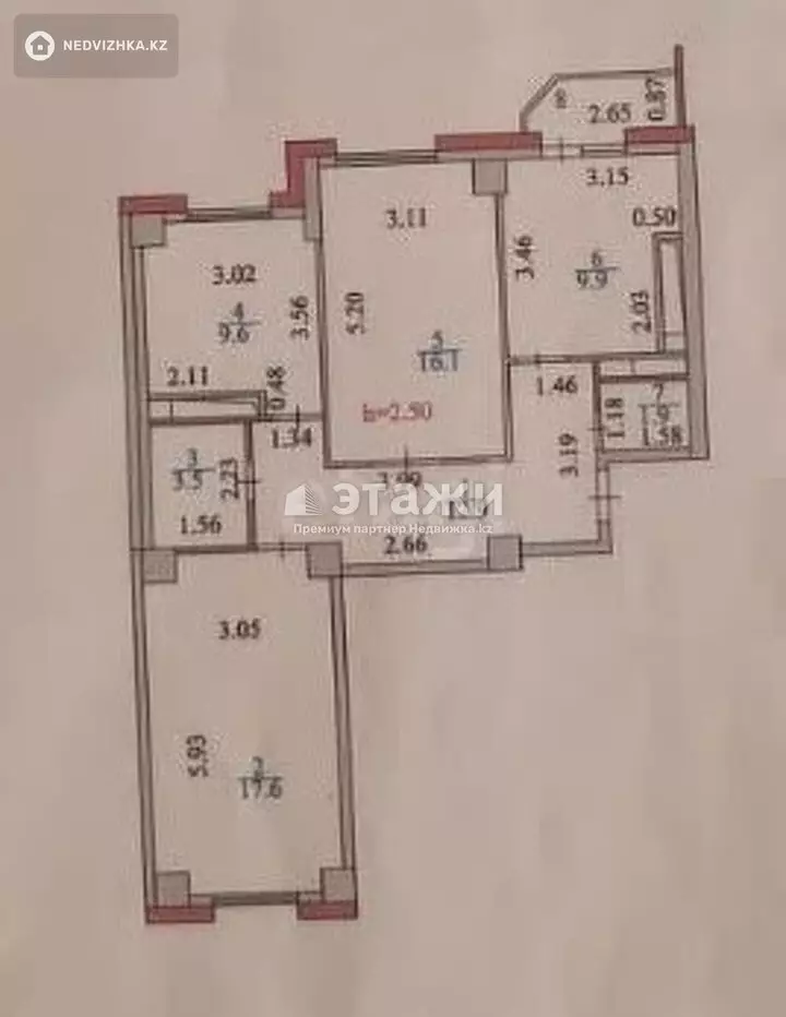 72 м², 3-комнатная квартира, этаж 9 из 16, 72 м², изображение - 1