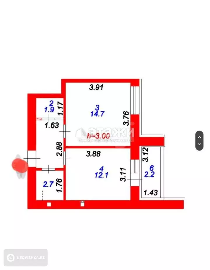 38.3 м², 1-комнатная квартира, этаж 10 из 12, 38 м², изображение - 1