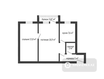 46.5 м², 1-комнатная квартира, этаж 3 из 5, 46 м², изображение - 14