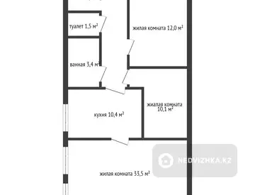 80.8 м², 3-комнатная квартира, этаж 1 из 2, 81 м², изображение - 13