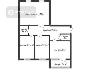 106.9 м², 3-комнатная квартира, этаж 1 из 5, 107 м², изображение - 8