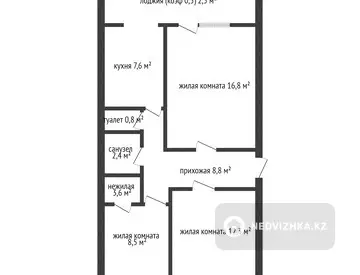 64.8 м², 3-комнатная квартира, этаж 5 из 5, 65 м², изображение - 9