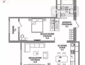 51.9 м², 1-комнатная квартира, этаж 14 из 16, 52 м², изображение - 21