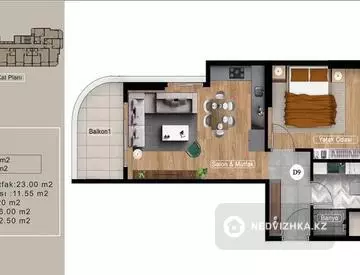 56 м², 2-комнатная квартира, этаж 3 из 15, 56 м², изображение - 13