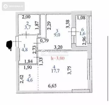 42 м², 1-комнатная квартира, этаж 14 из 17, 42 м², изображение - 13