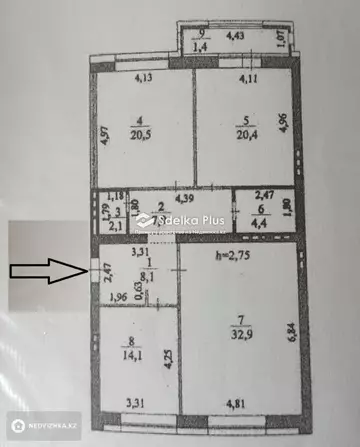 106 м², 3-комнатная квартира, этаж 6 из 9, 106 м², изображение - 1