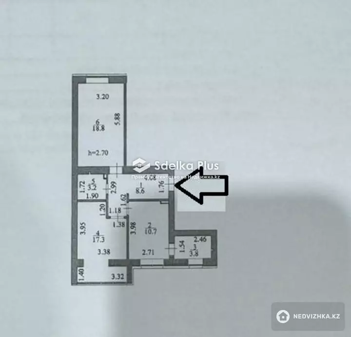 63 м², 2-комнатная квартира, этаж 9 из 10, 63 м², изображение - 1