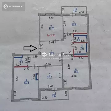 105 м², 3-комнатная квартира, этаж 18 из 18, 105 м², изображение - 21